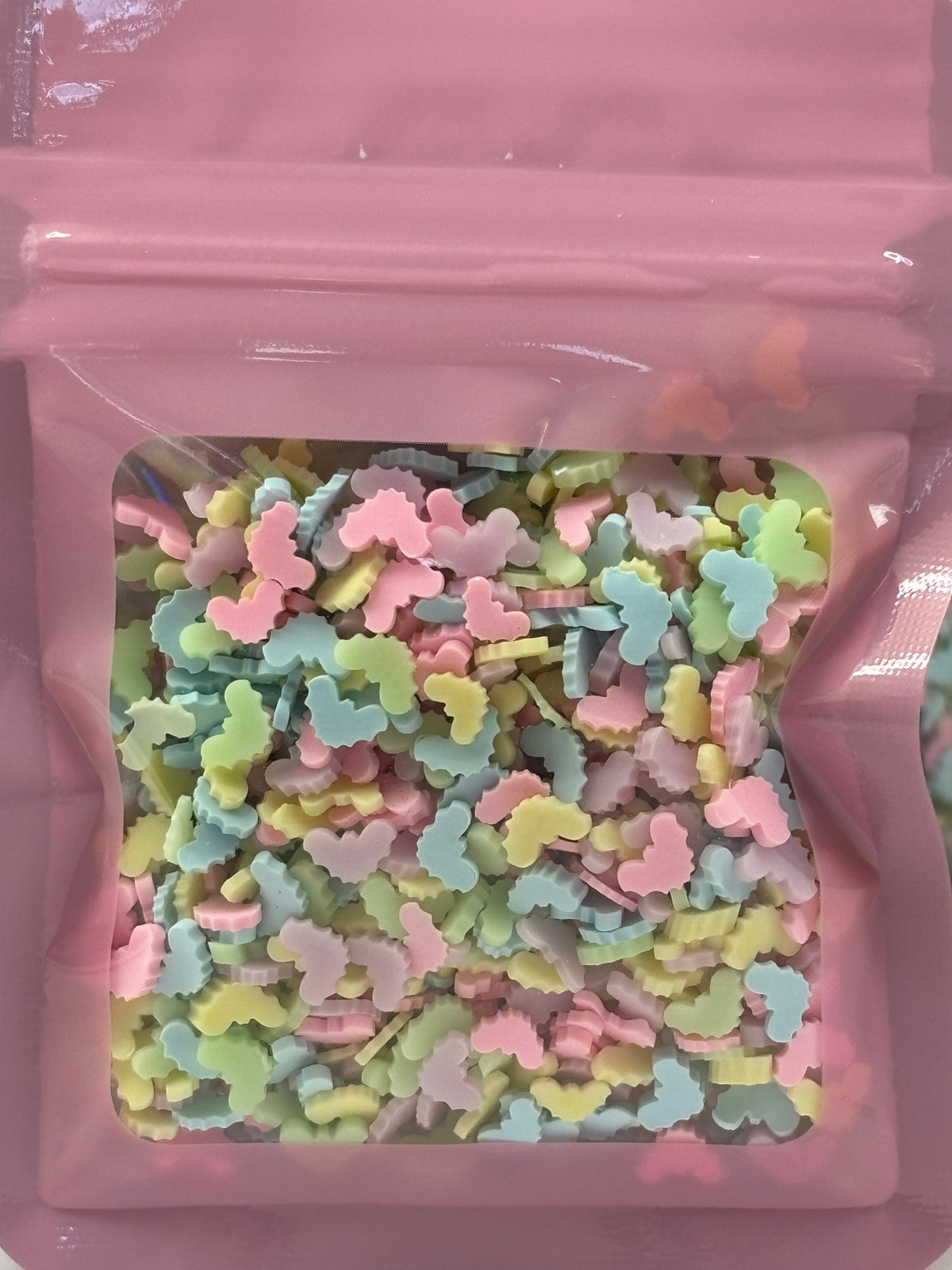 Pastel bats, clay slices