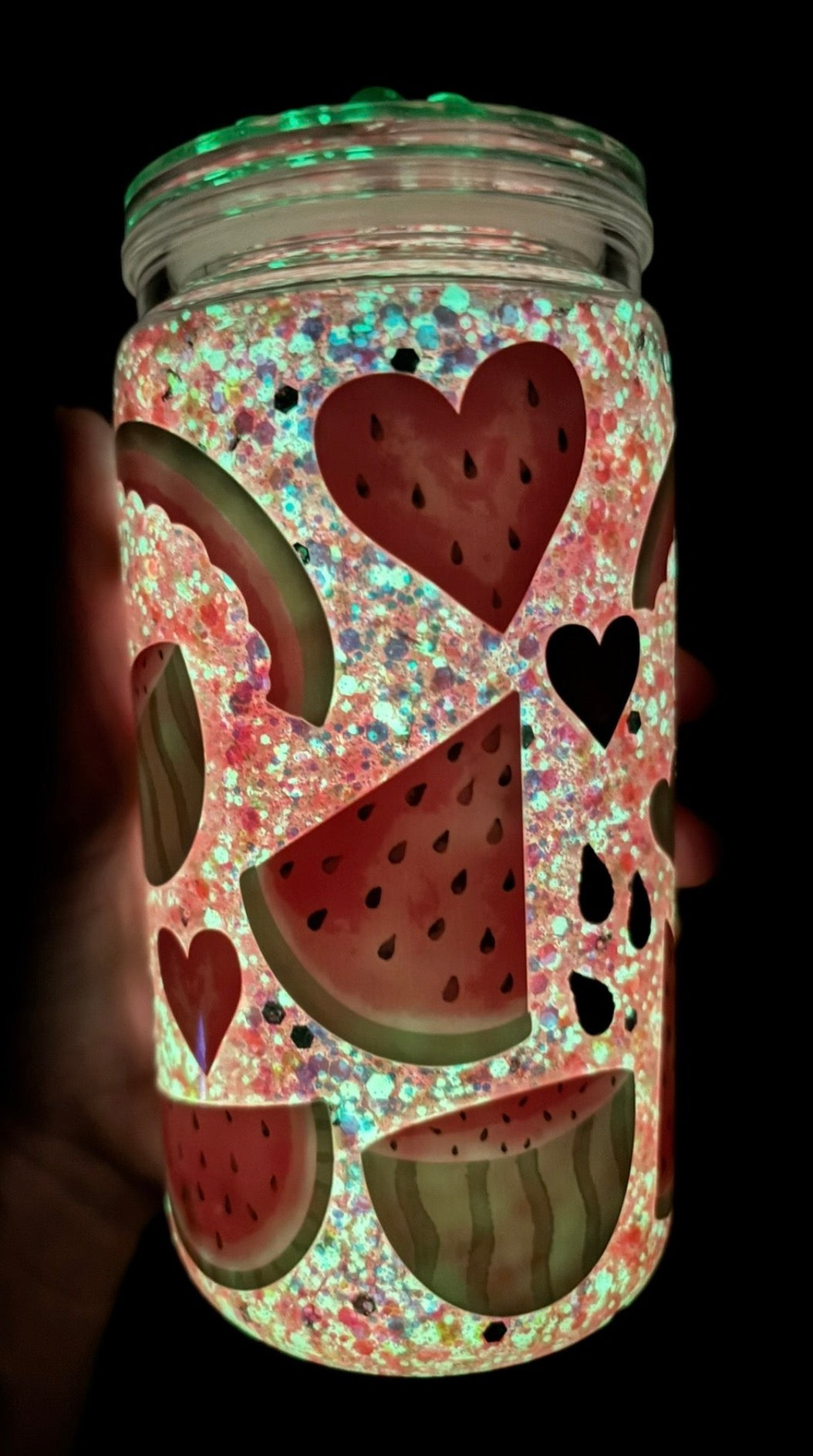 Glowing watermelon 16oz snow globe cup