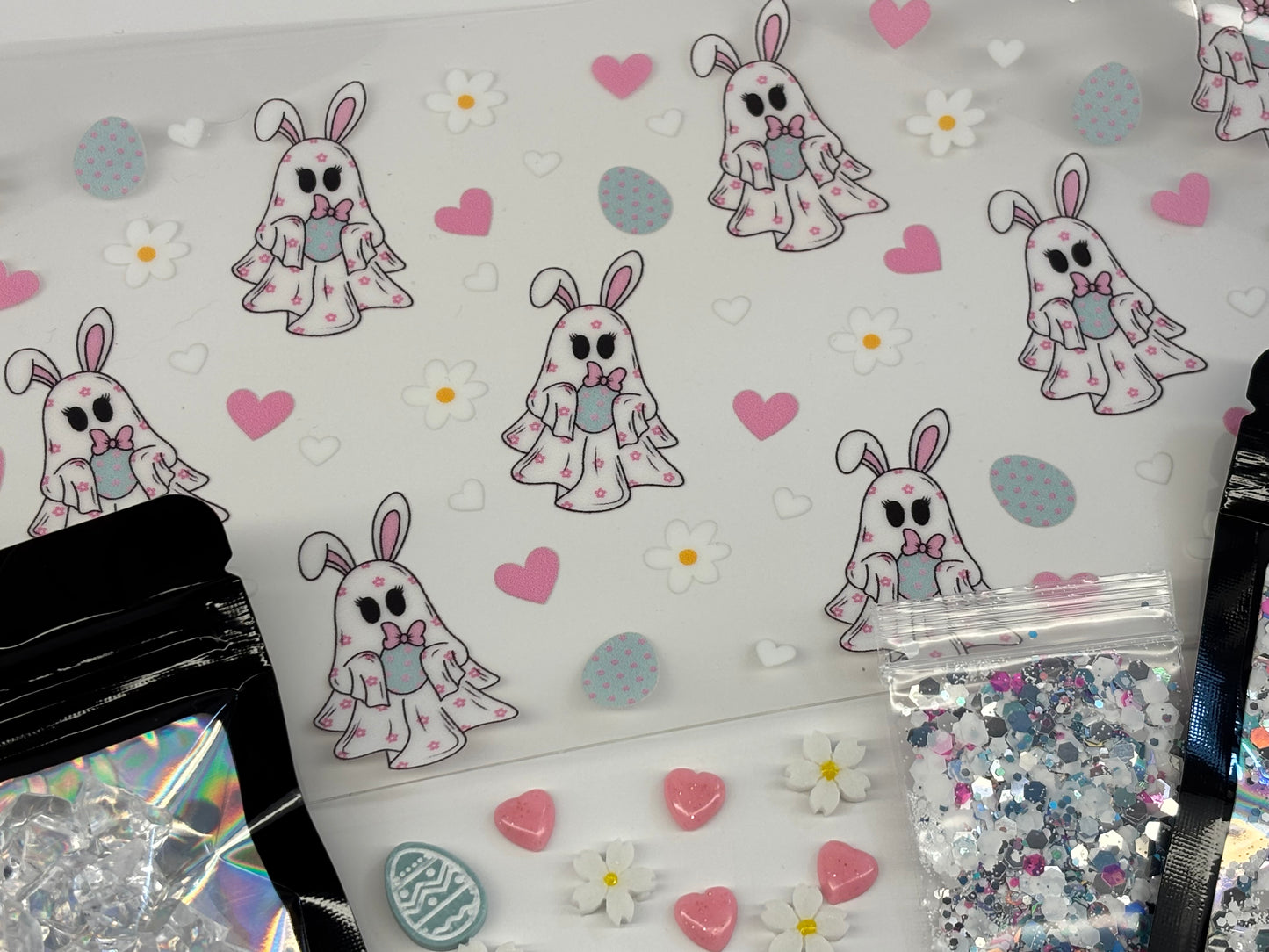 Bunny ghost snow globe kit