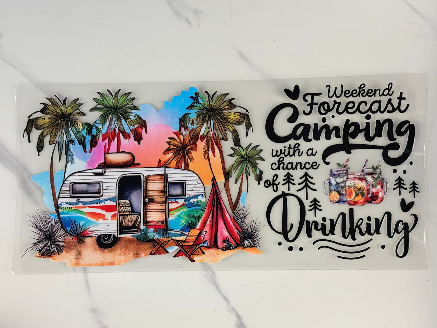 Weekend forecast camping.. beach background