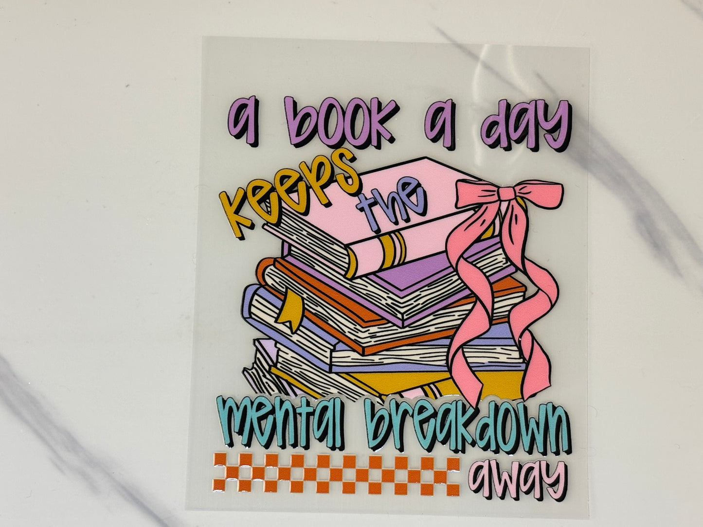 A book a day keeps the breakdown away decal