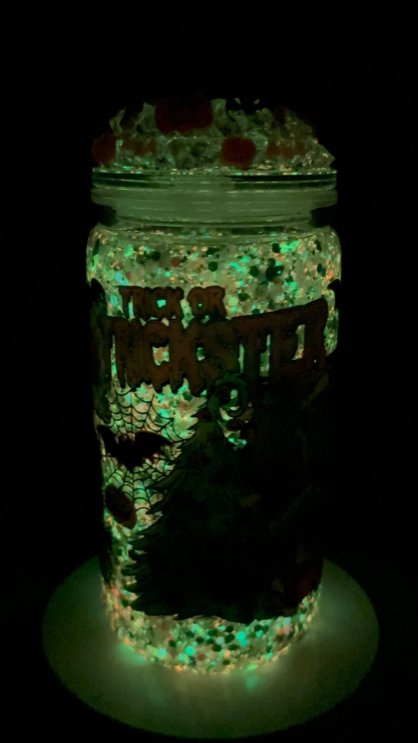 Trick or trickster glowing snow globe cup