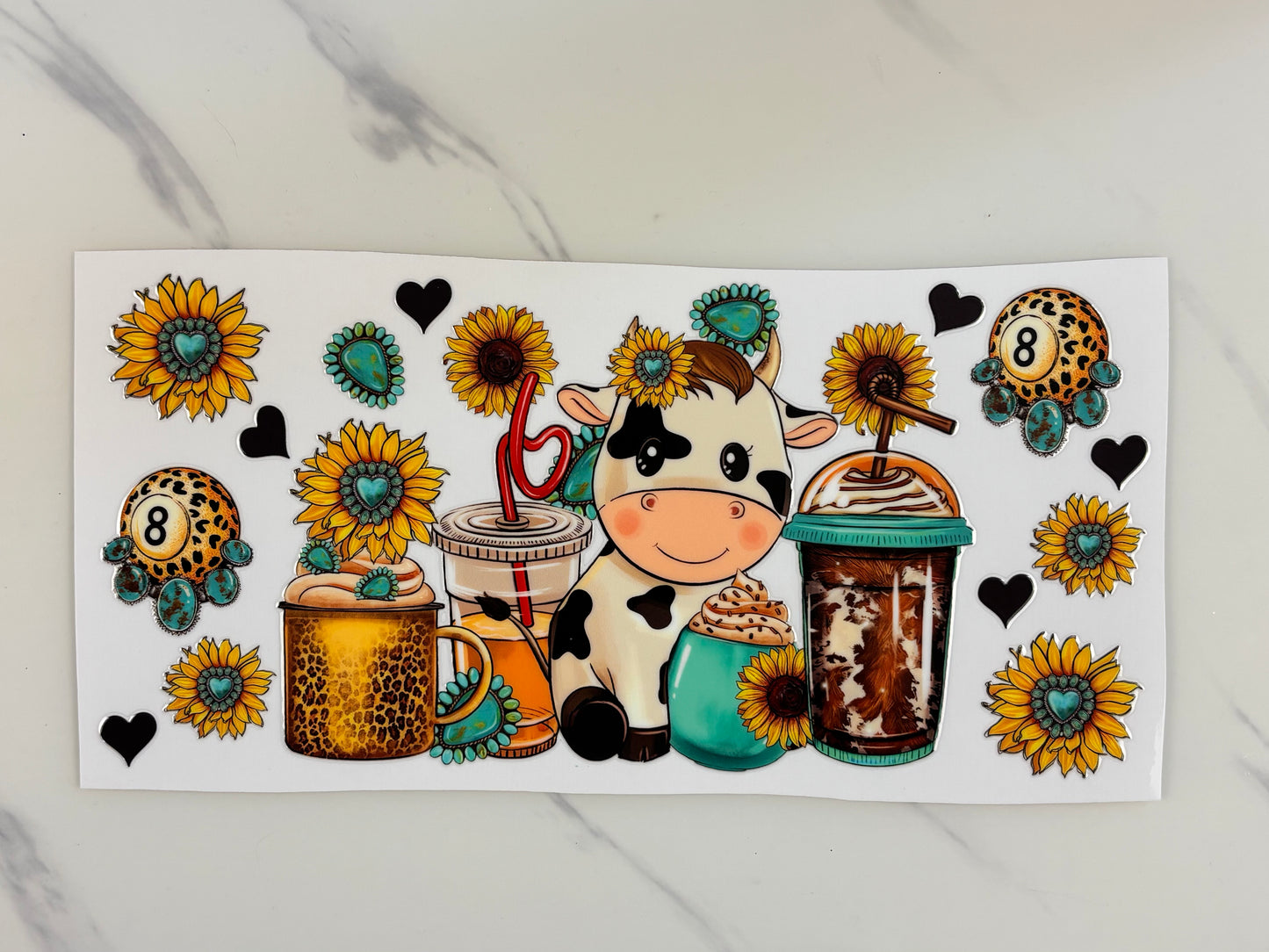 Sunflowers coffee and cows