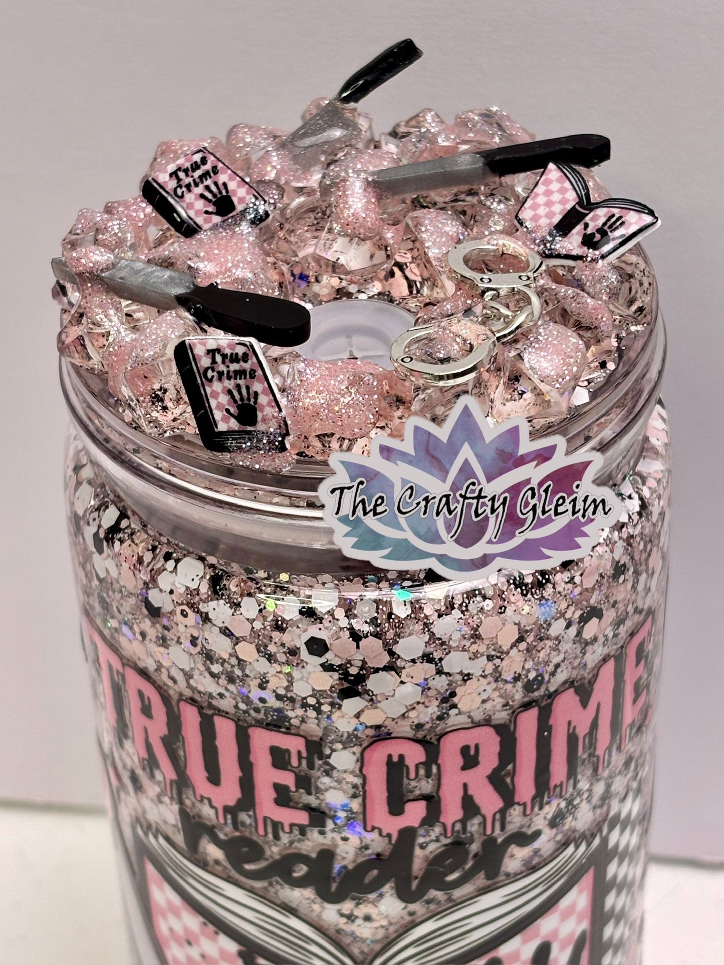 True crime book lover snow globe cup 