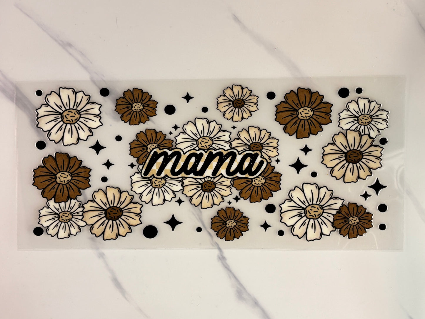 Mama with brown flowers