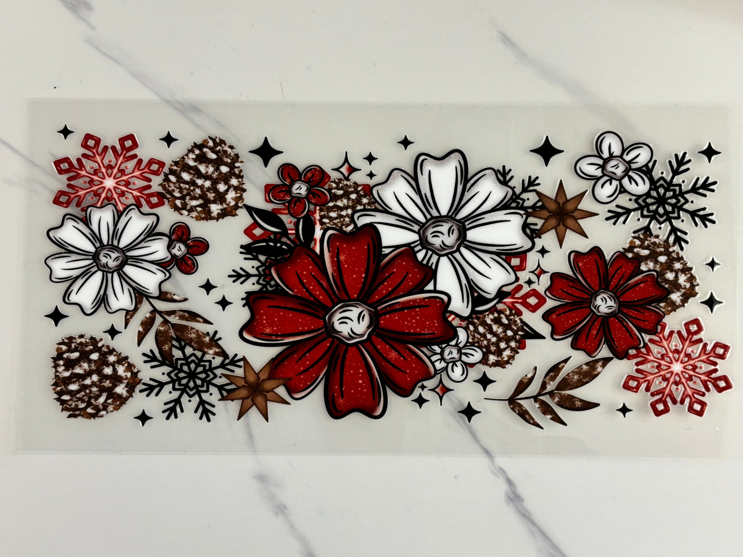 Red winter flowers
