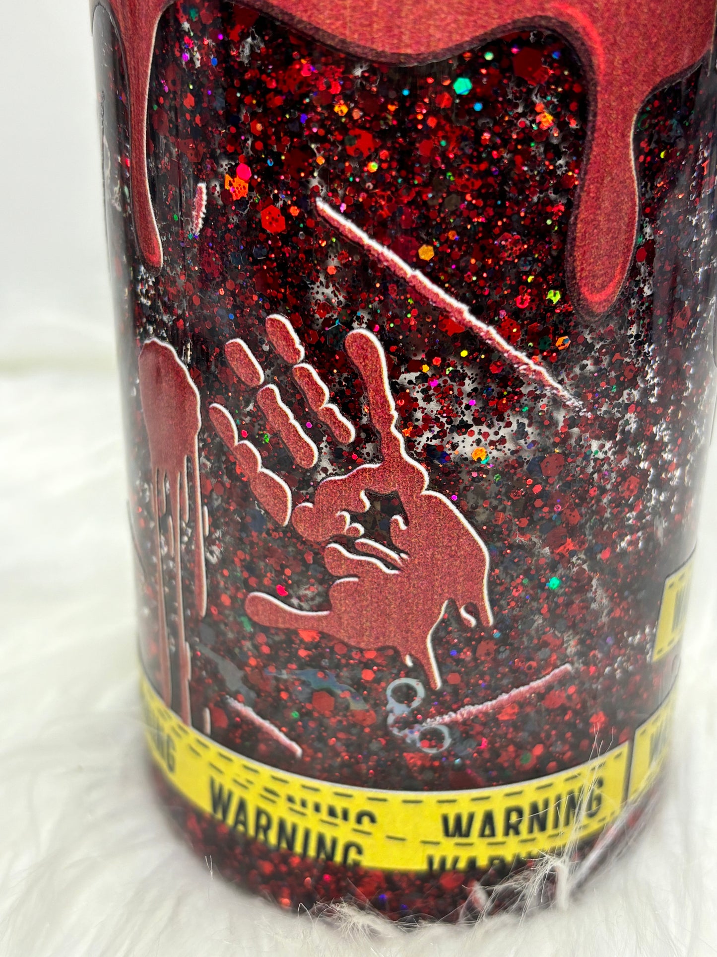 Stressed, blessed, True Crime obsessed snow globe 12oz acrylic can