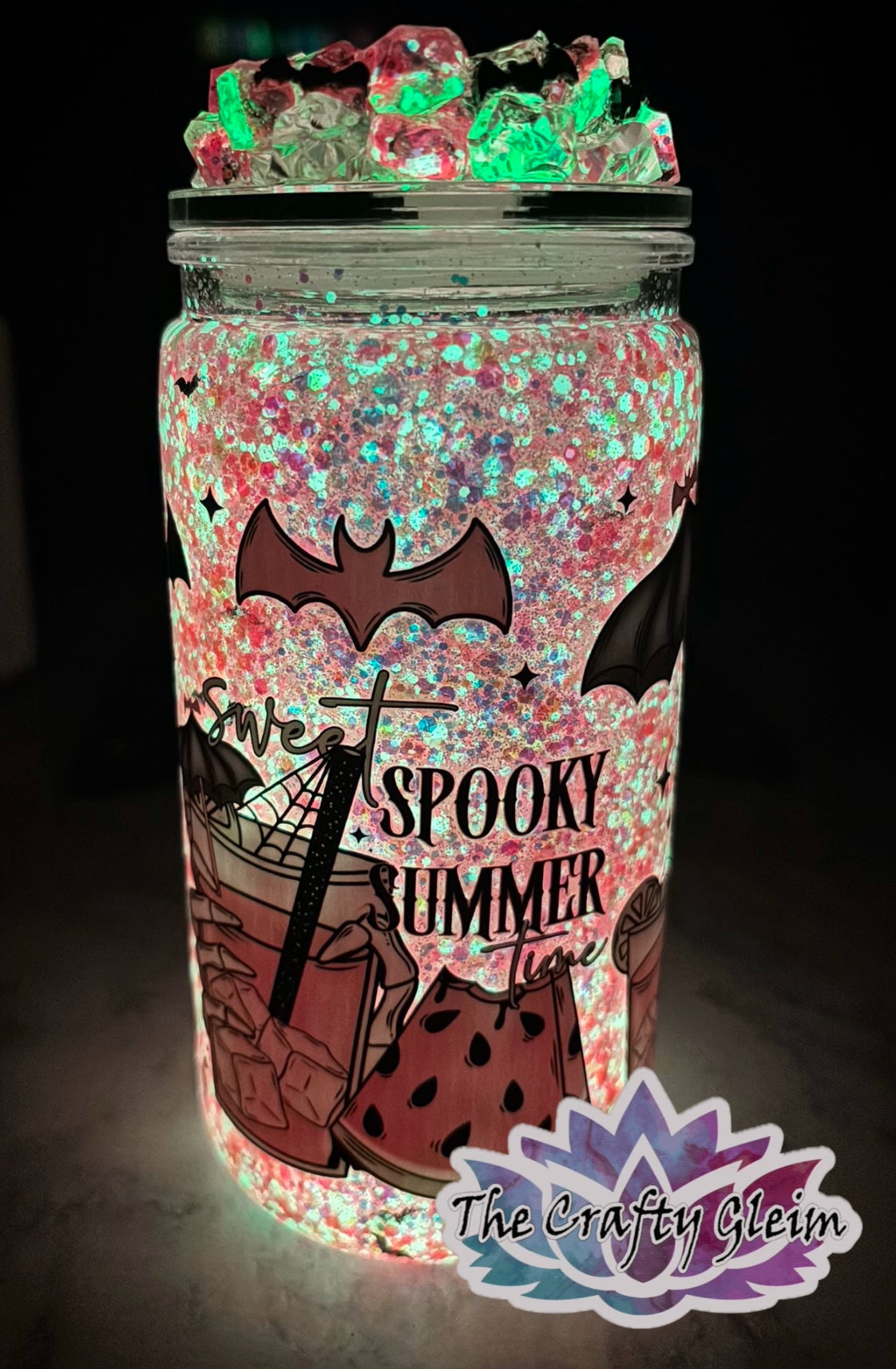 Sweet, spooky, summertime, glowing snow globe kit