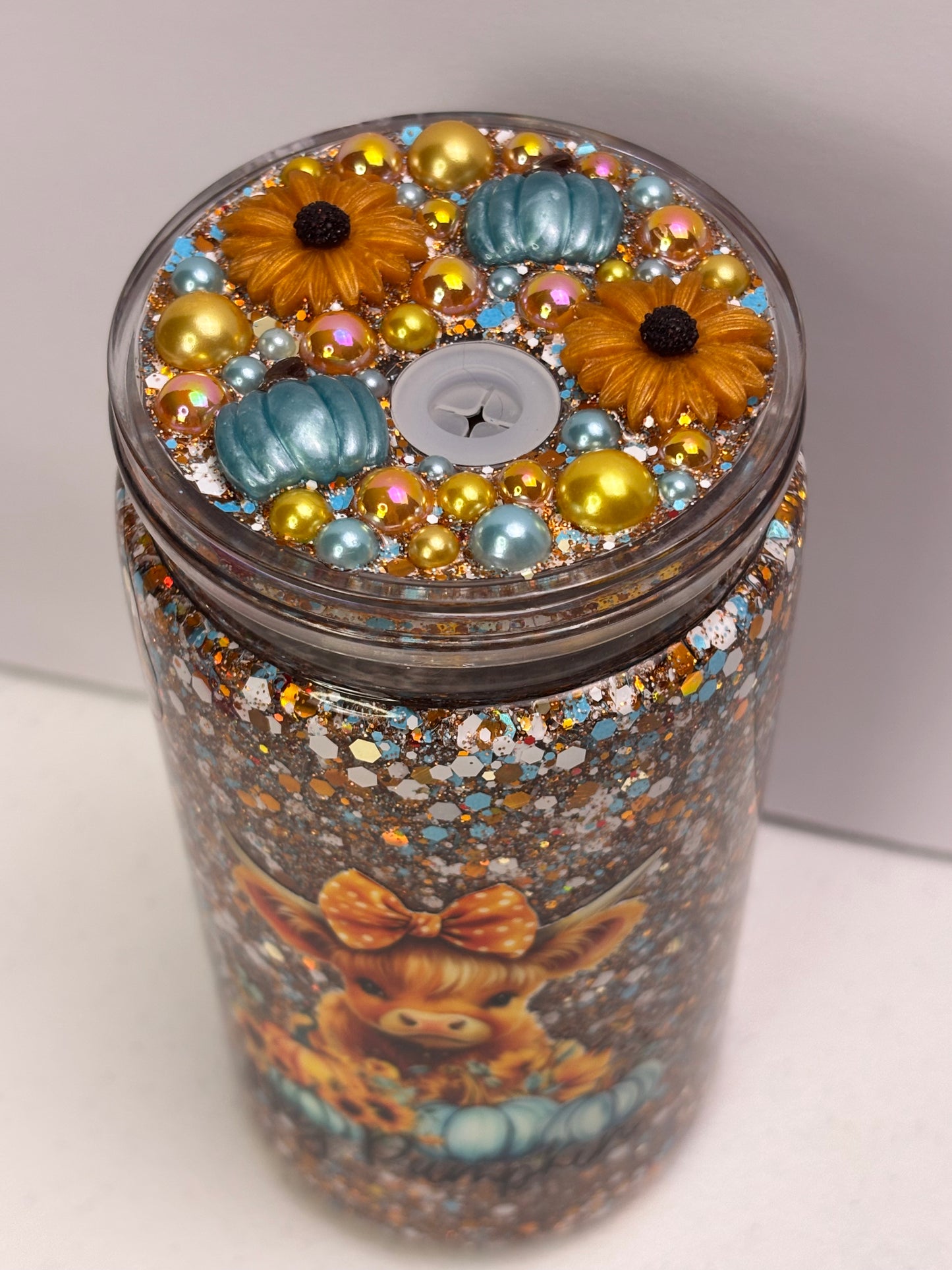 Hey pumpkin snow globe cup