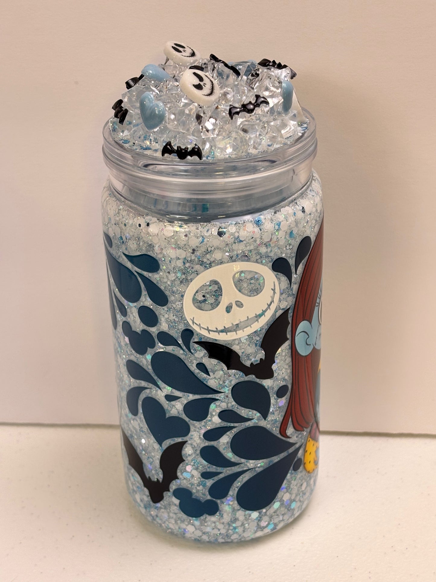 Baby girl skeleton snow globe cup