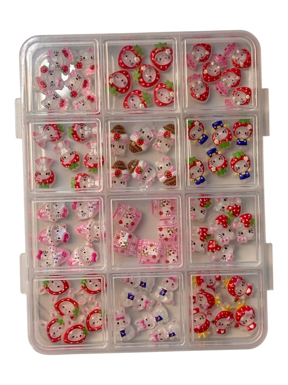 Strawberry dessert resin charms