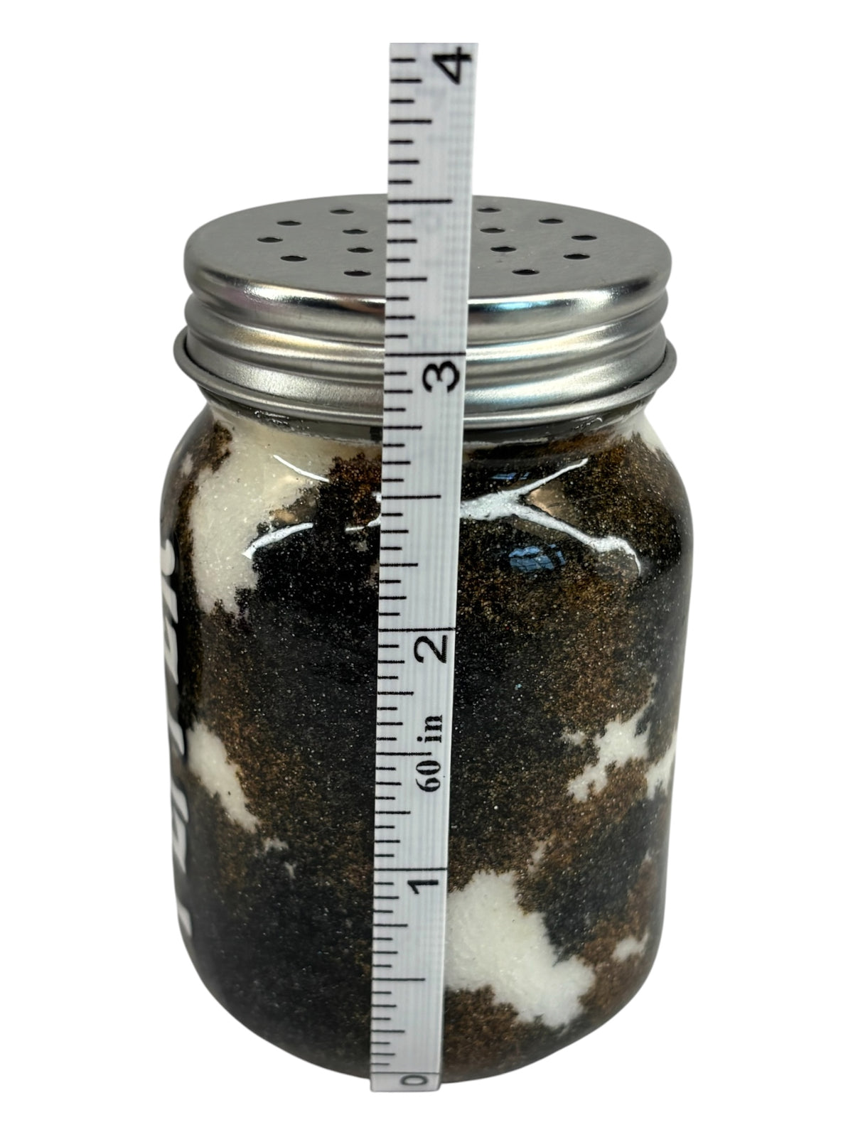 Farmhouse cow print mason jar style salt and pepper shakers