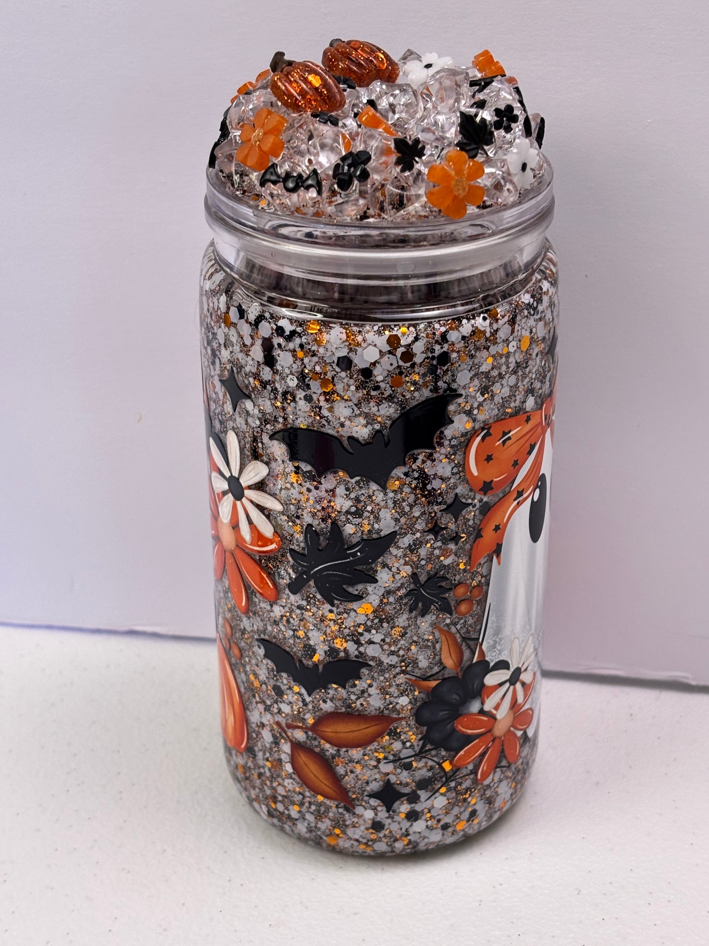 Spooky fall snow globe cup