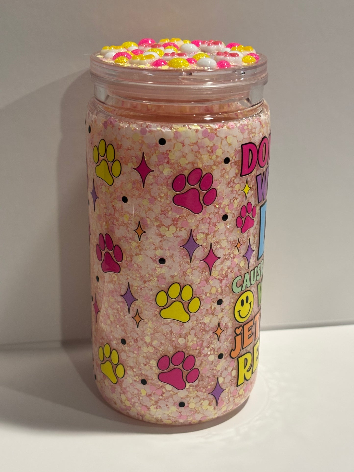 Don’t mess with my dog snow globe cup