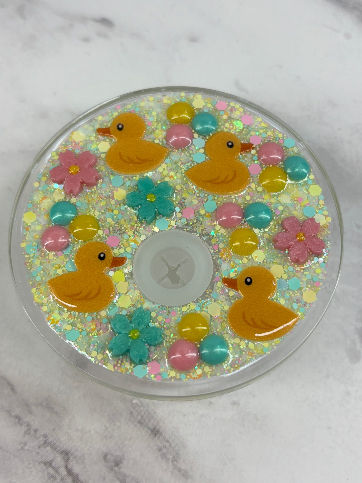 Ducks in a row snow globe cup