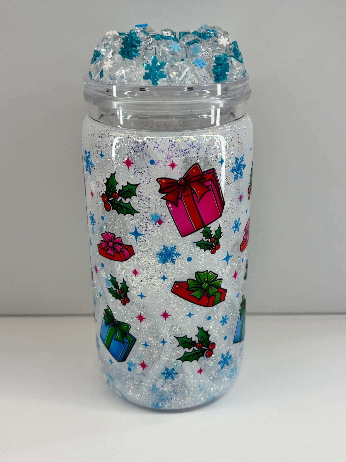 Making spirits bright lava style snow globe.