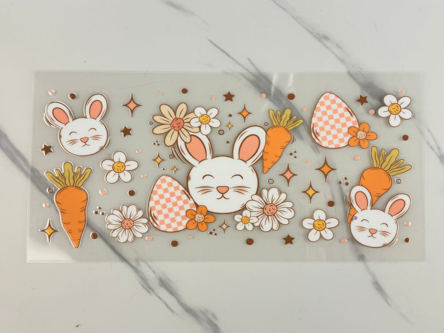 Bunnies, carrots, and flowers