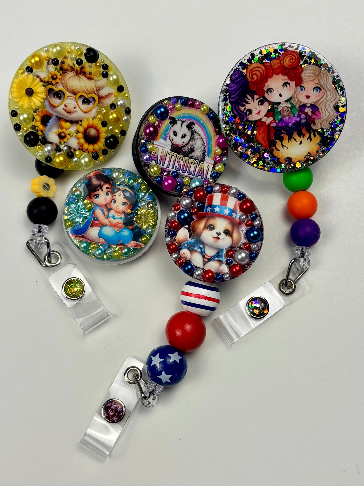 Badge reels, Phone Grips, and key chains