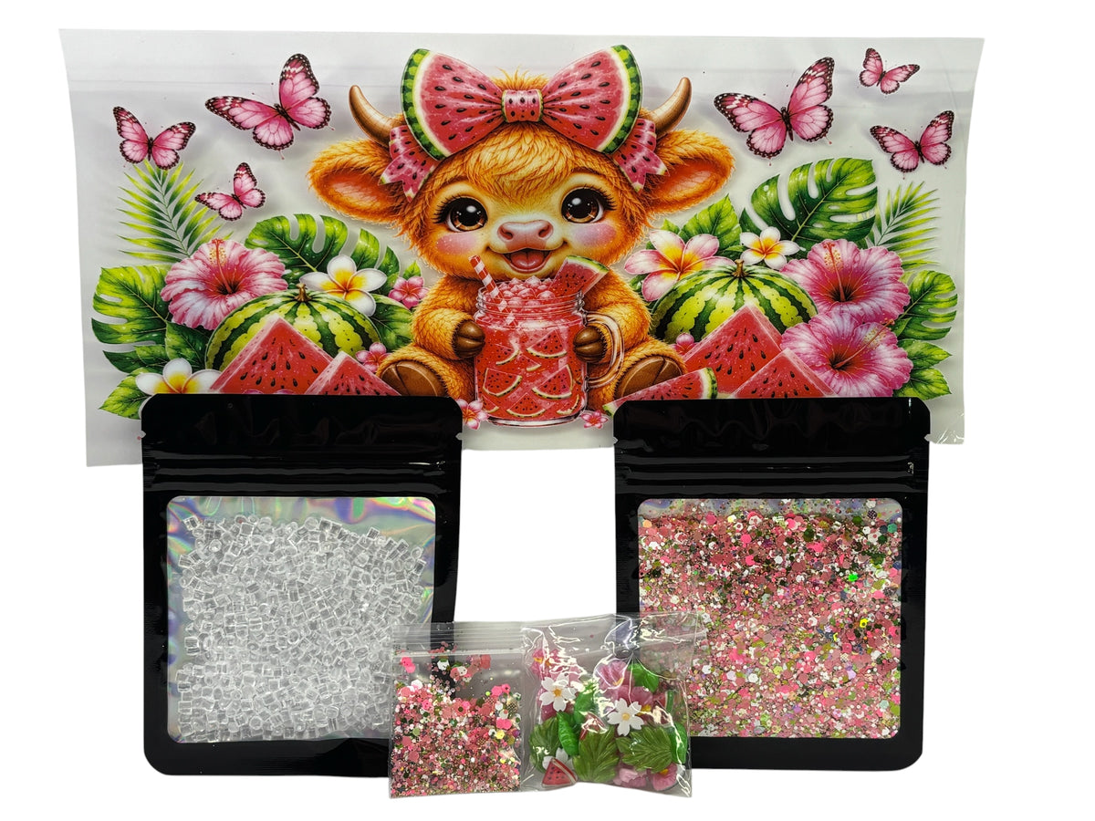 Watermelon moo-shine snow globe kit
