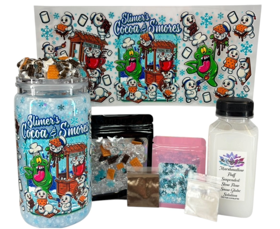 Cocoa and s’mores snow globe kit