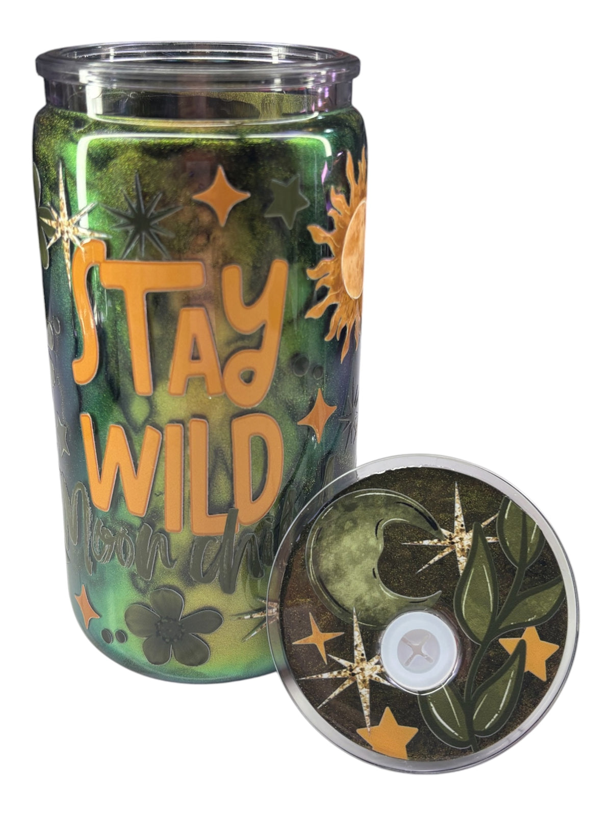 Stay wild, shimmer snow globe