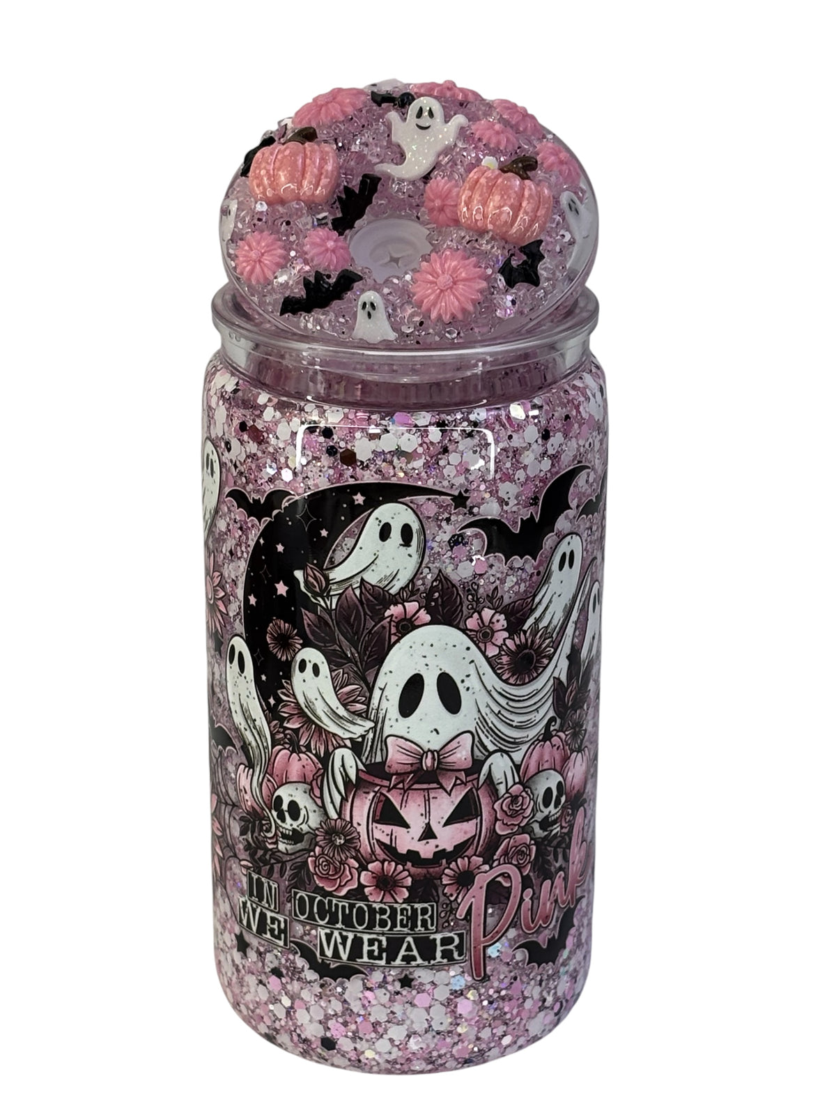 In October, we were pink glow in the dark snow globe kit