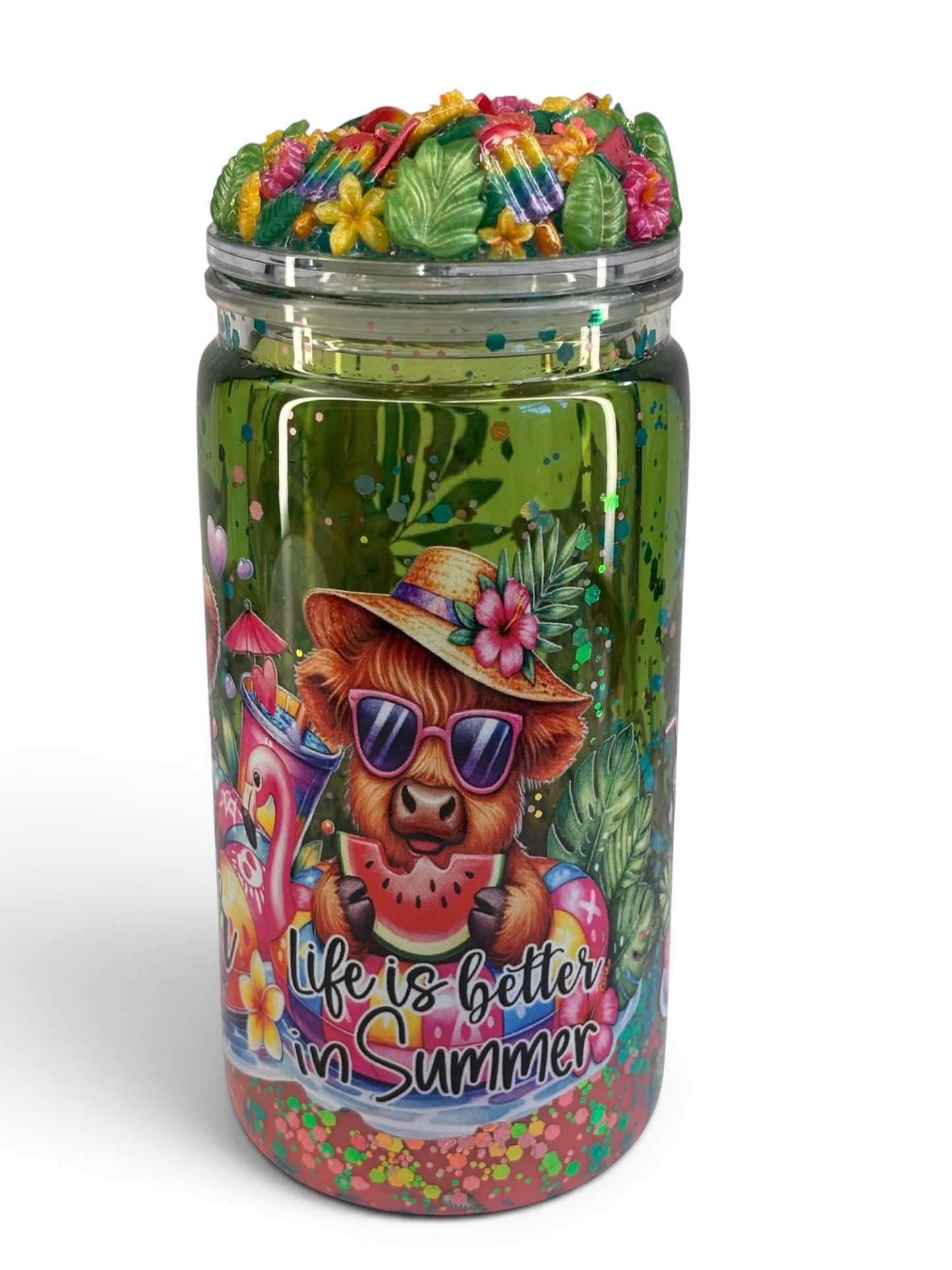 Summer vibes lava snow globe