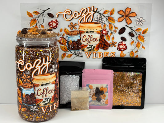 Cozy coffee snow globe kit