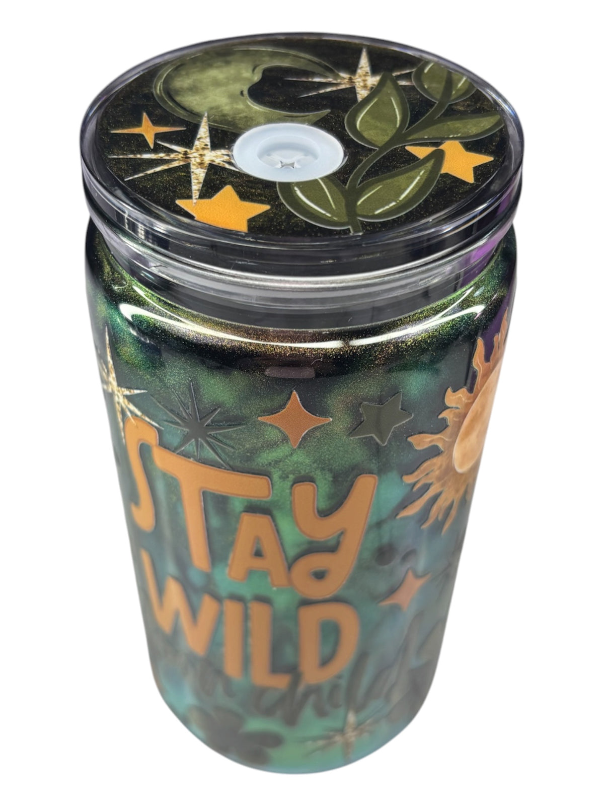 Stay wild, shimmer snow globe