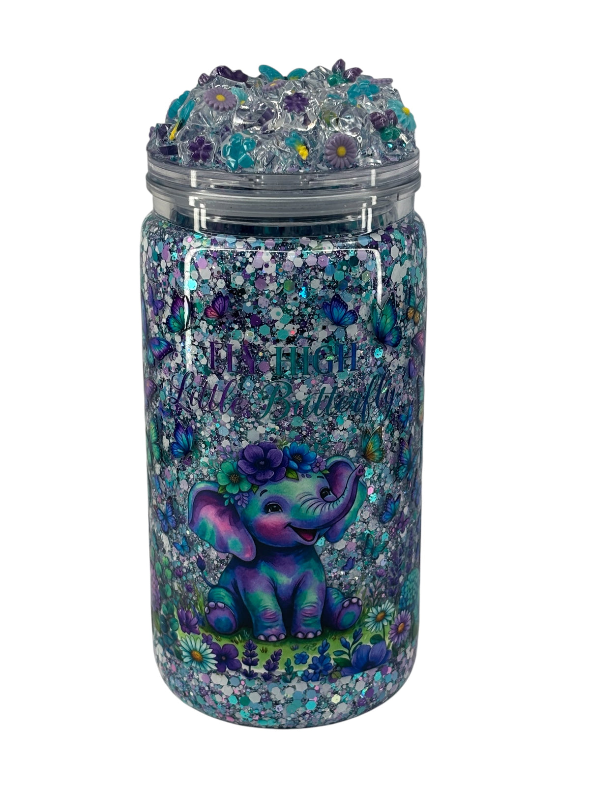 Fly high little butterfly snow globe cup