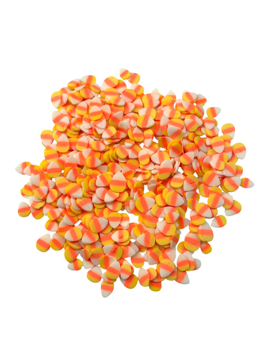 Candy corn clay slices