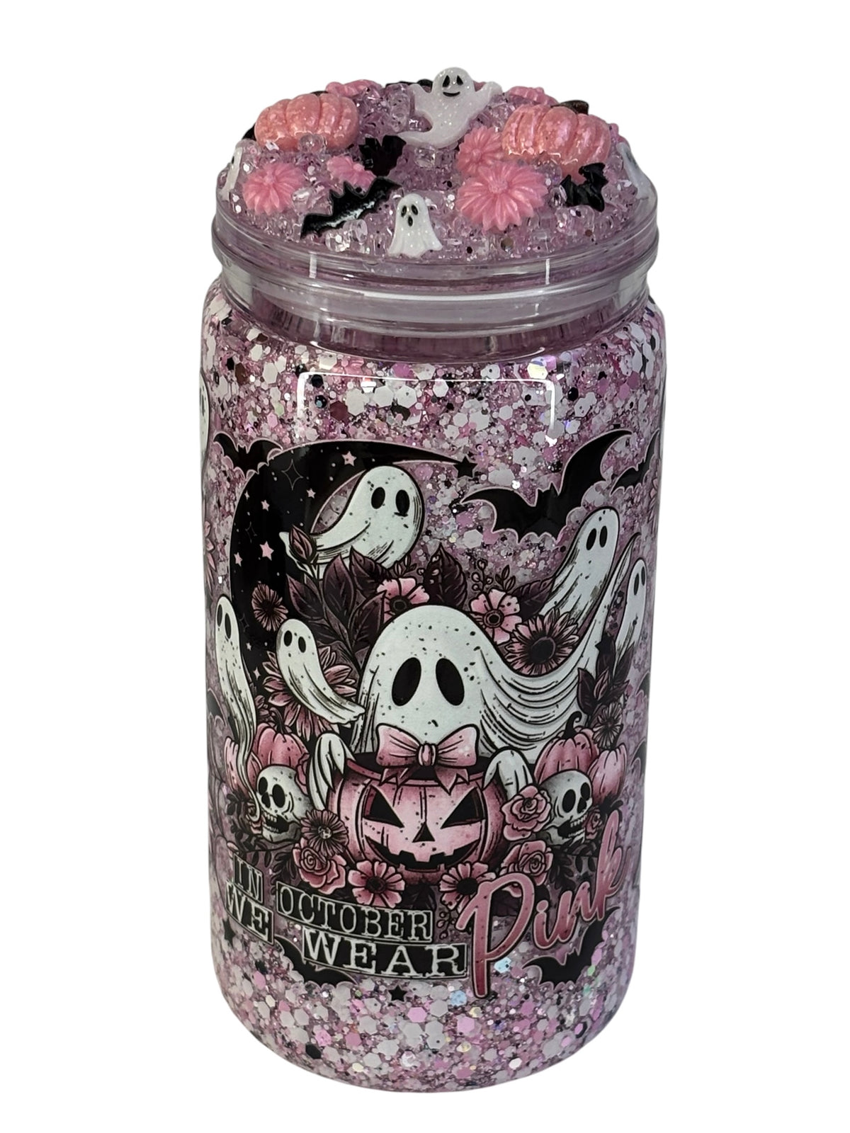 In October, we were pink glow in the dark snow globe kit
