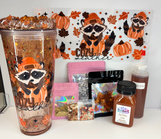Cozy weather slow fall drip snow globe kit