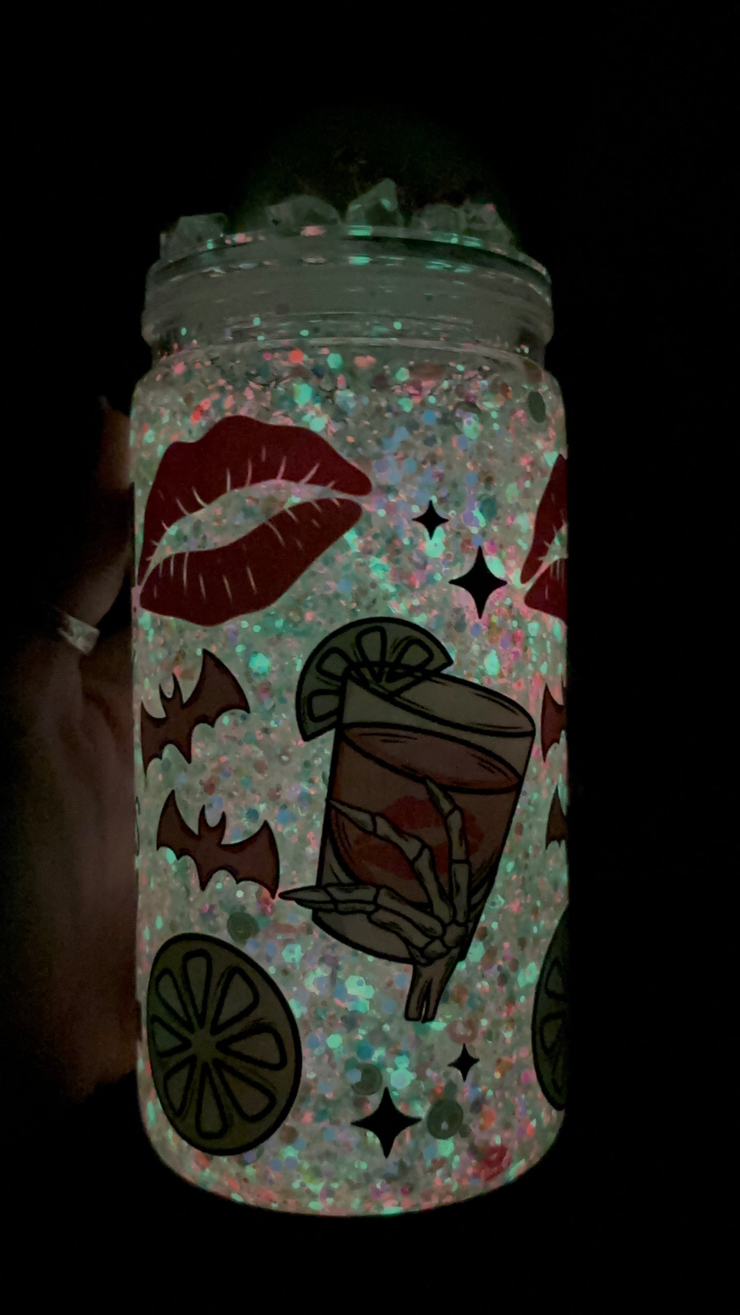 Tequila burns glow in the dark snow globe