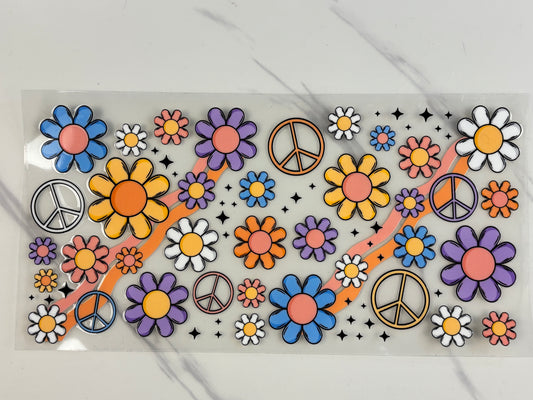 Flowers and peace signs