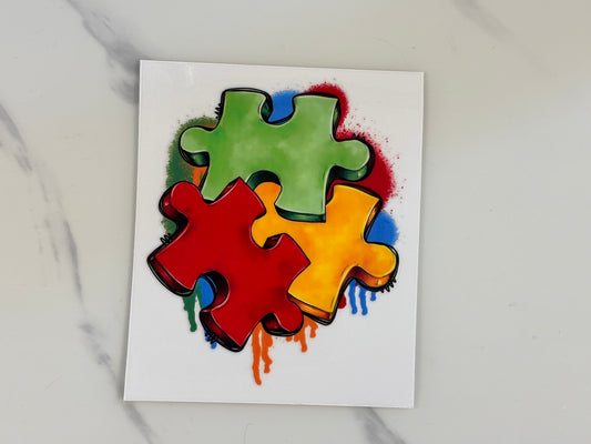 Autism puzzle pieces decal