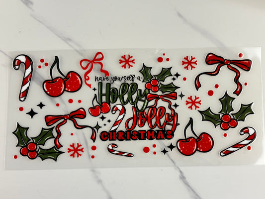 Holly Jolly Christmas with peppermint and cherries