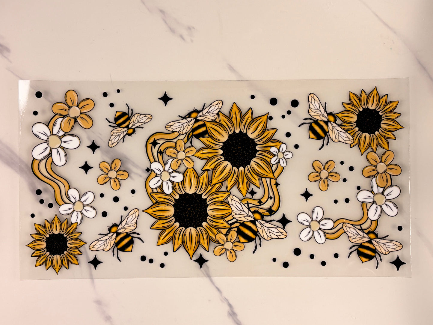 Bees and sunflowers