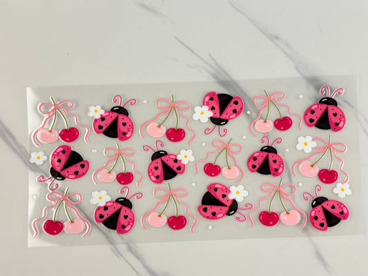 Pink ladybugs and cherries