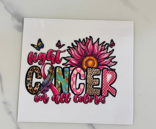 Fight cancer sunflower decal