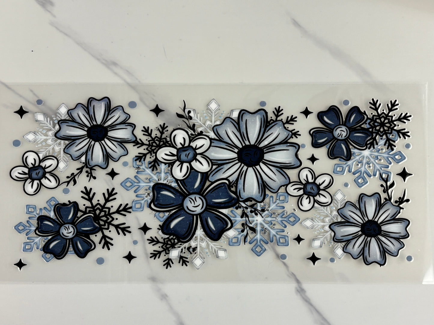 Blue winter flowers