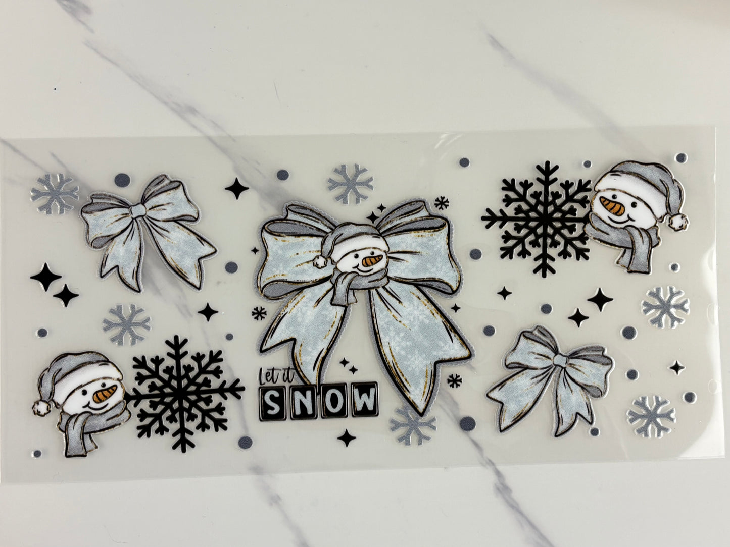 Let it Snow snowmen bows