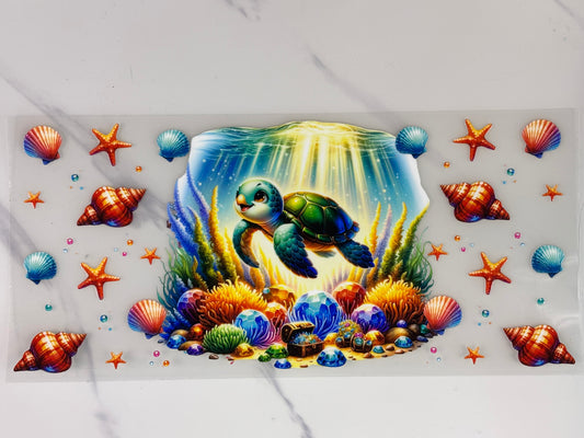 Baby turtle sun rays