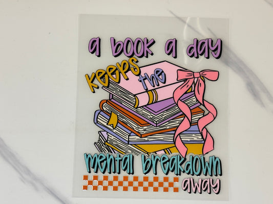 A book a day keeps the breakdown away decal