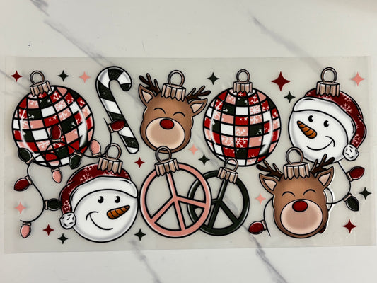 Peace, love, and Christmas ornaments