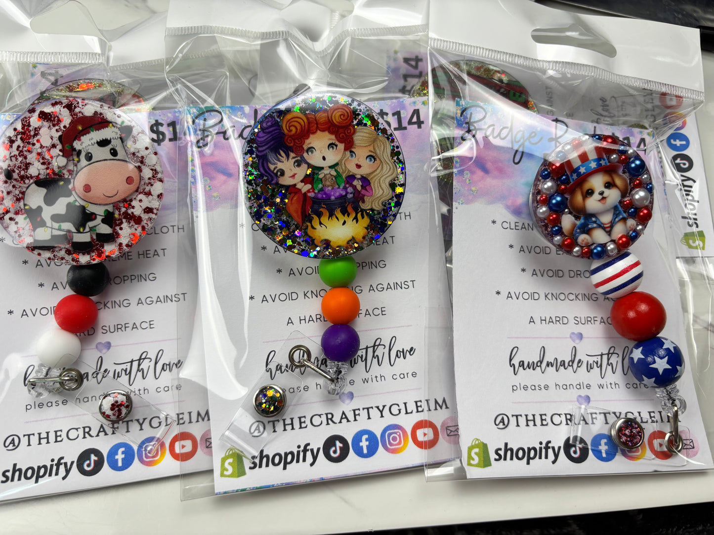 SALE Holiday badge reels