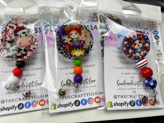SALE Holiday badge reels