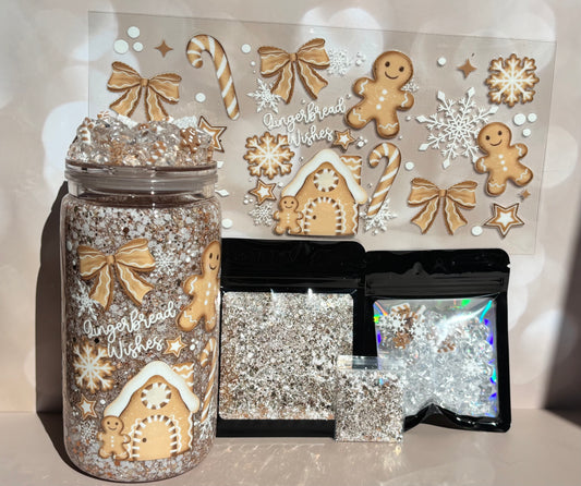 Gingerbread wishes snow globe kit￼