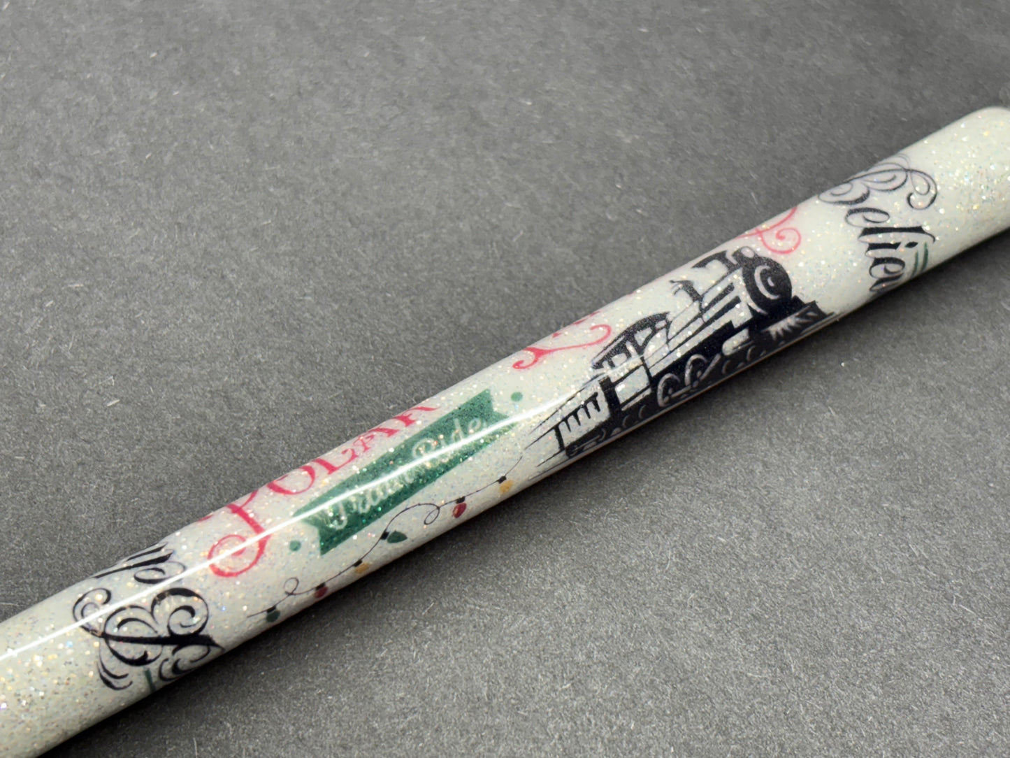 Polar express ticket glitter pen