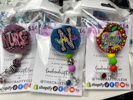 SALE medical/teacher badge reels